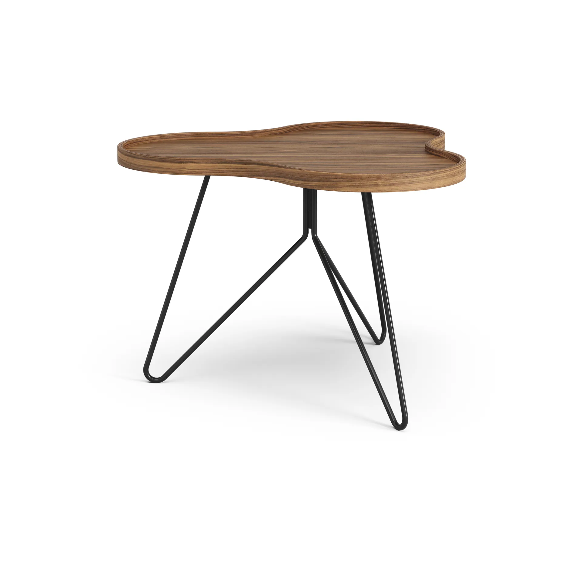 Flower モノ テーブル スペシャルエディション 62x66 cm, H45 cm-lacquered walnut-black lacquered steel Swedese