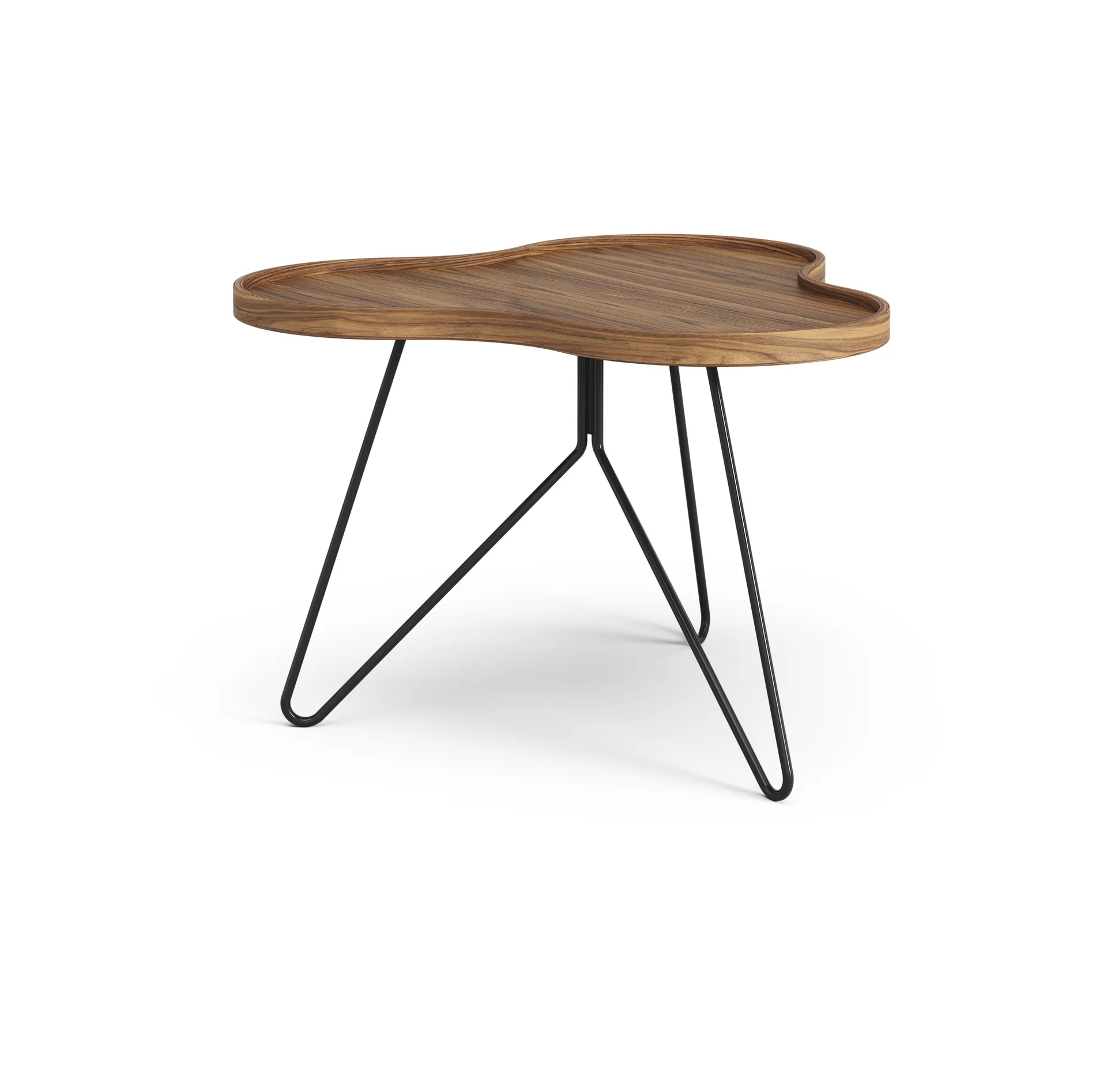 Flower モノ テーブル スペシャルエディション 62x66 cm, H45 cm-lacquered walnut-black lacquered steel Swedese