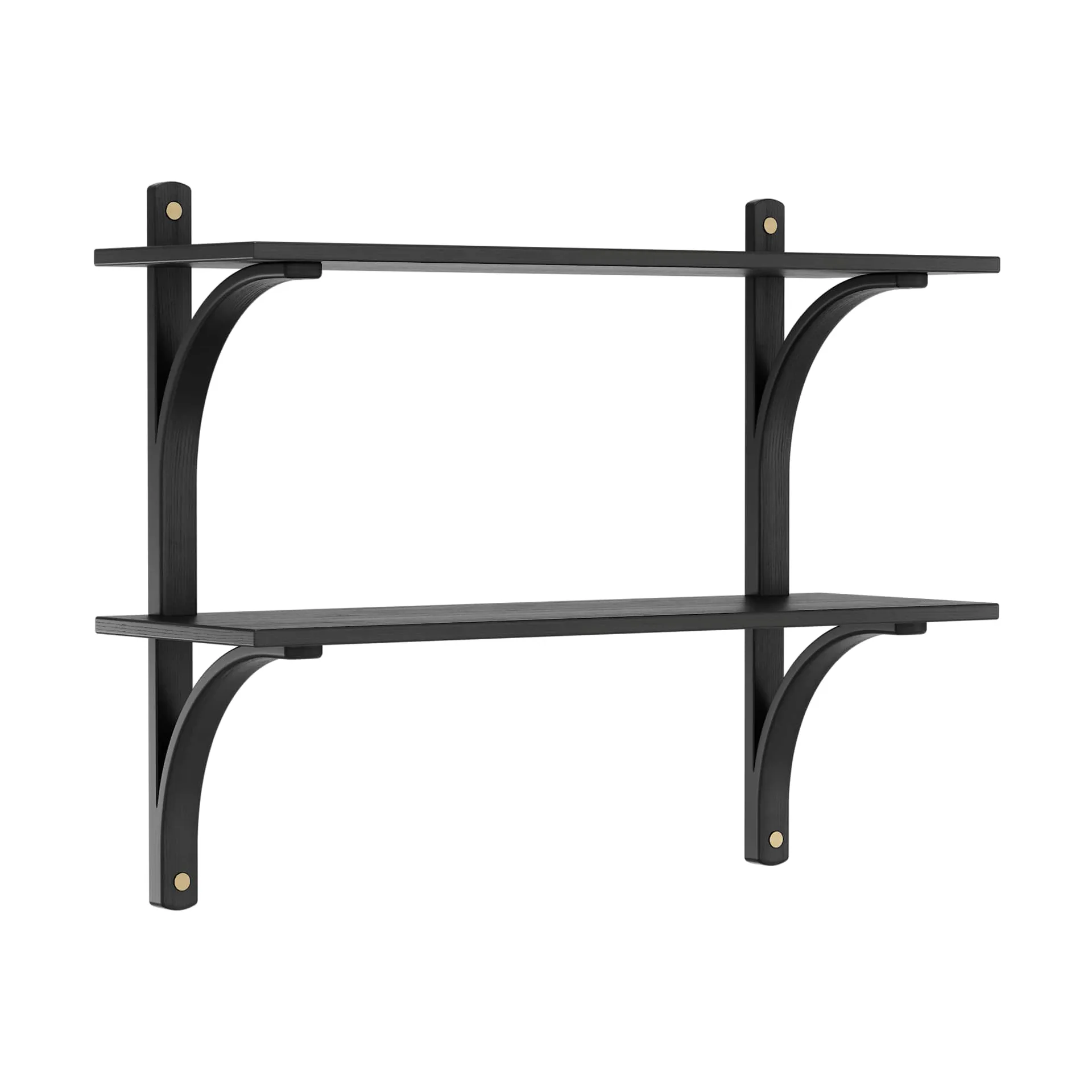 Levi シェルフ, Black ash-brass, 2 shelves, 90 cm Swedese