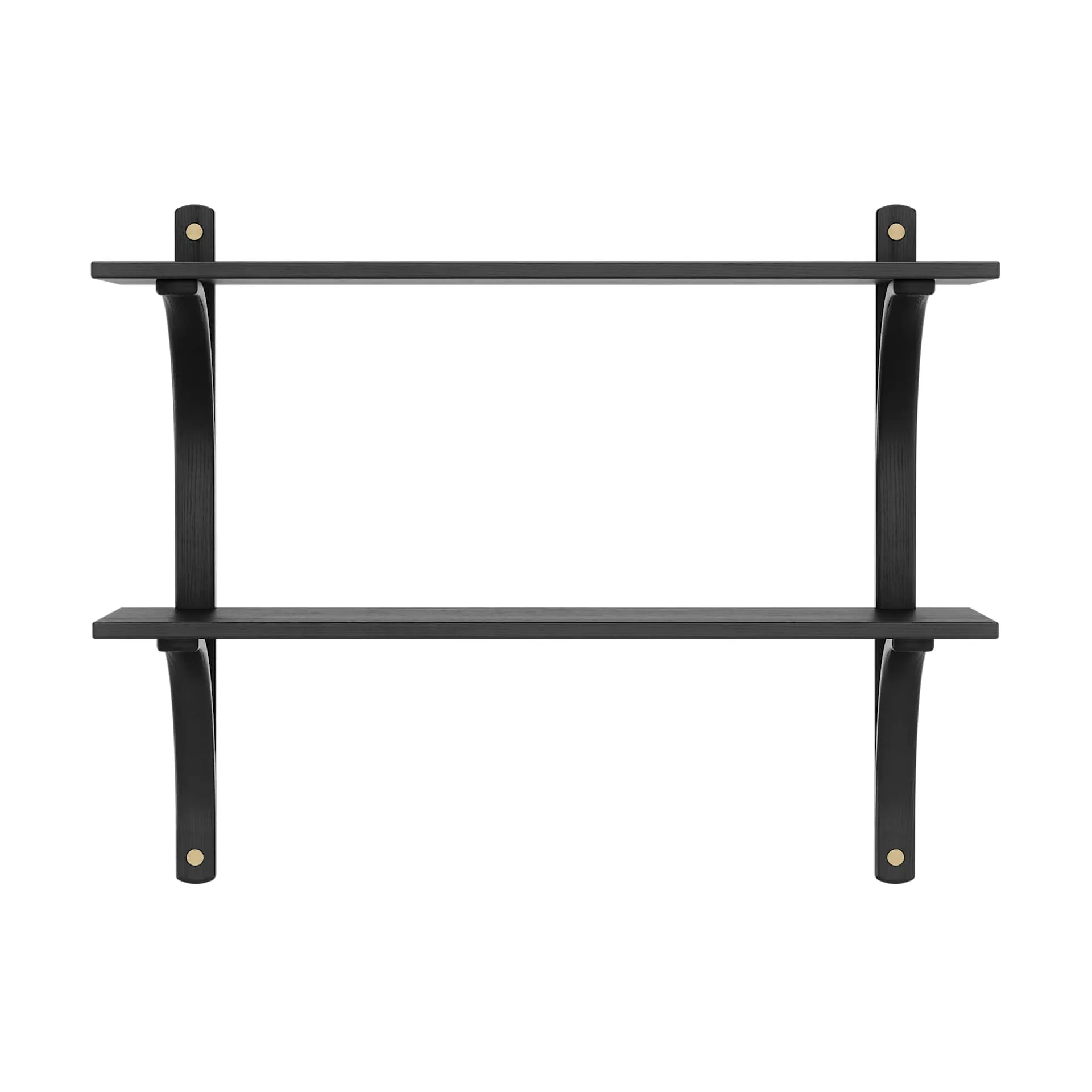 Levi シェルフ, Black ash-brass, 2 shelves, 90 cm Swedese