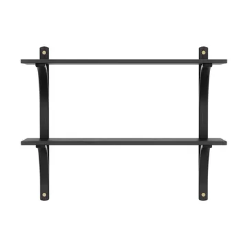 Levi シェルフ - Black ash-brass, 2 shelves, 90 cm - Swedese