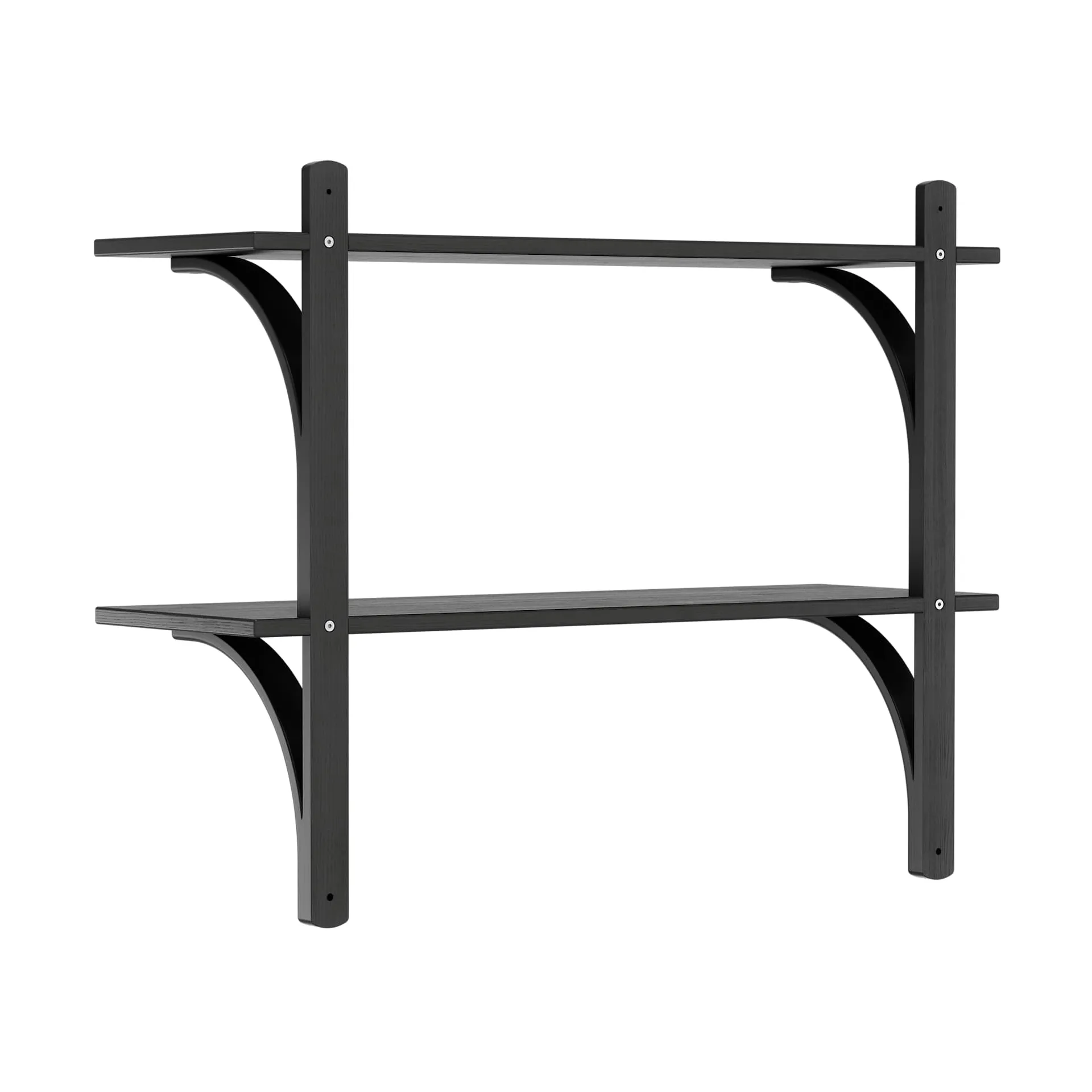 Levi シェルフ, Black ash-brass, 2 shelves, 90 cm Swedese