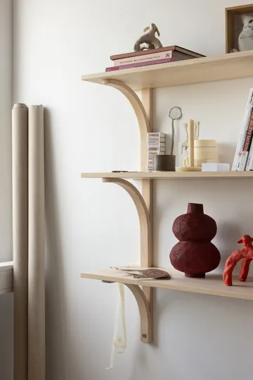 Levi シェルフ - Black ash-stainless steel, 2 shelves, 90 cm - Swedese