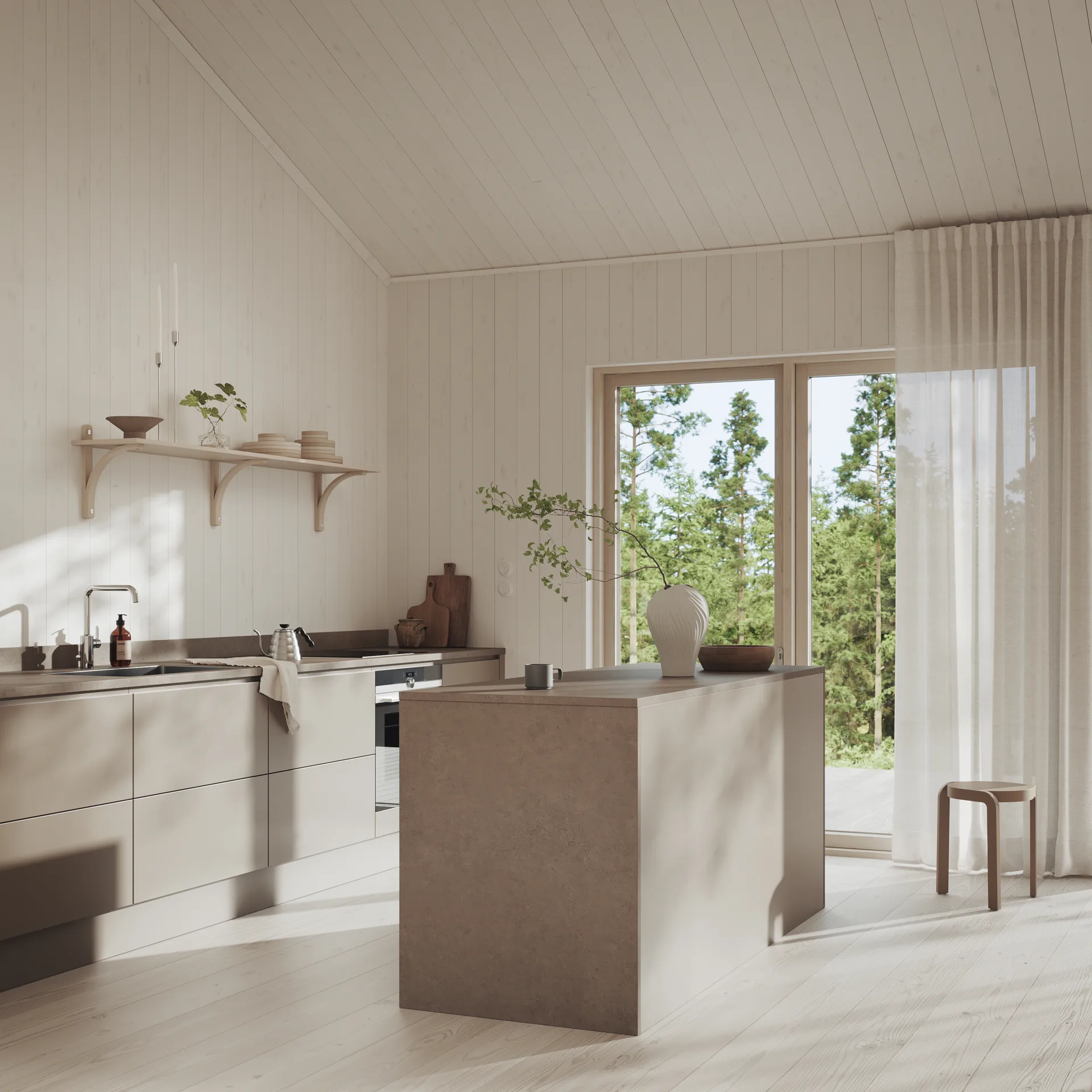 Levi シェルフ, Black ash-stainless steel, 2 shelves, 90 cm Swedese