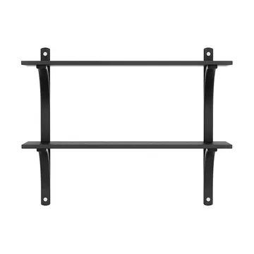 Levi シェルフ - Black ash-stainless steel, 2 shelves, 90 cm - Swedese