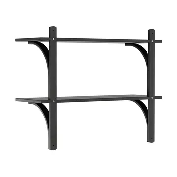 Levi シェルフ - Black ash-stainless steel, 2 shelves, 90 cm - Swedese