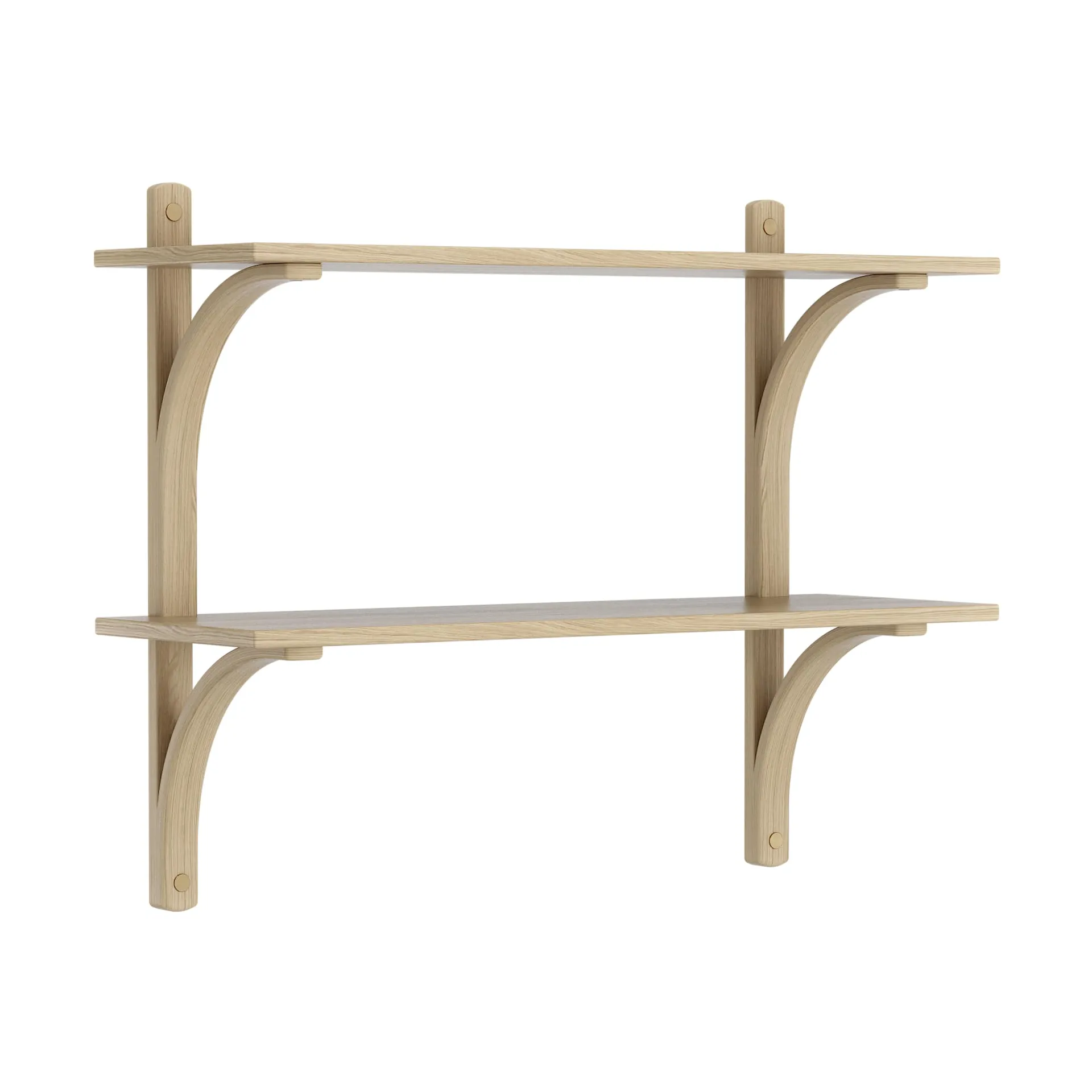 Levi シェルフ, Lacquered oak-brass, 2 shelves, 90 cm Swedese