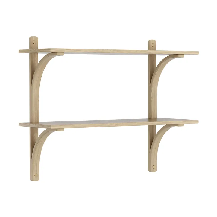 Levi シェルフ - Lacquered oak-brass, 2 shelves, 90 cm - Swedese