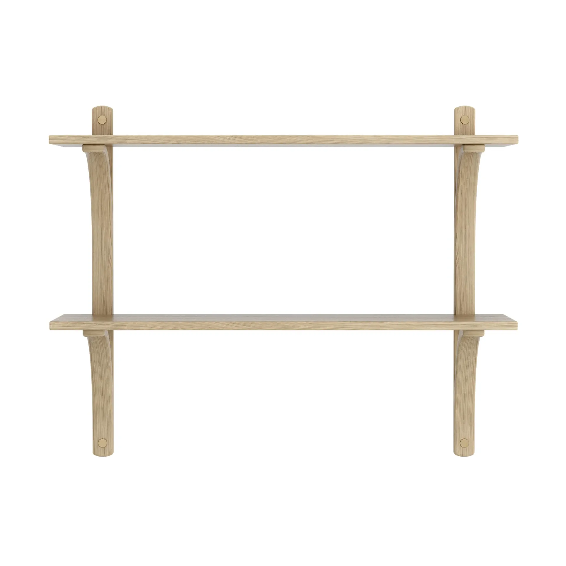 Levi シェルフ, Lacquered oak-brass, 2 shelves, 90 cm Swedese
