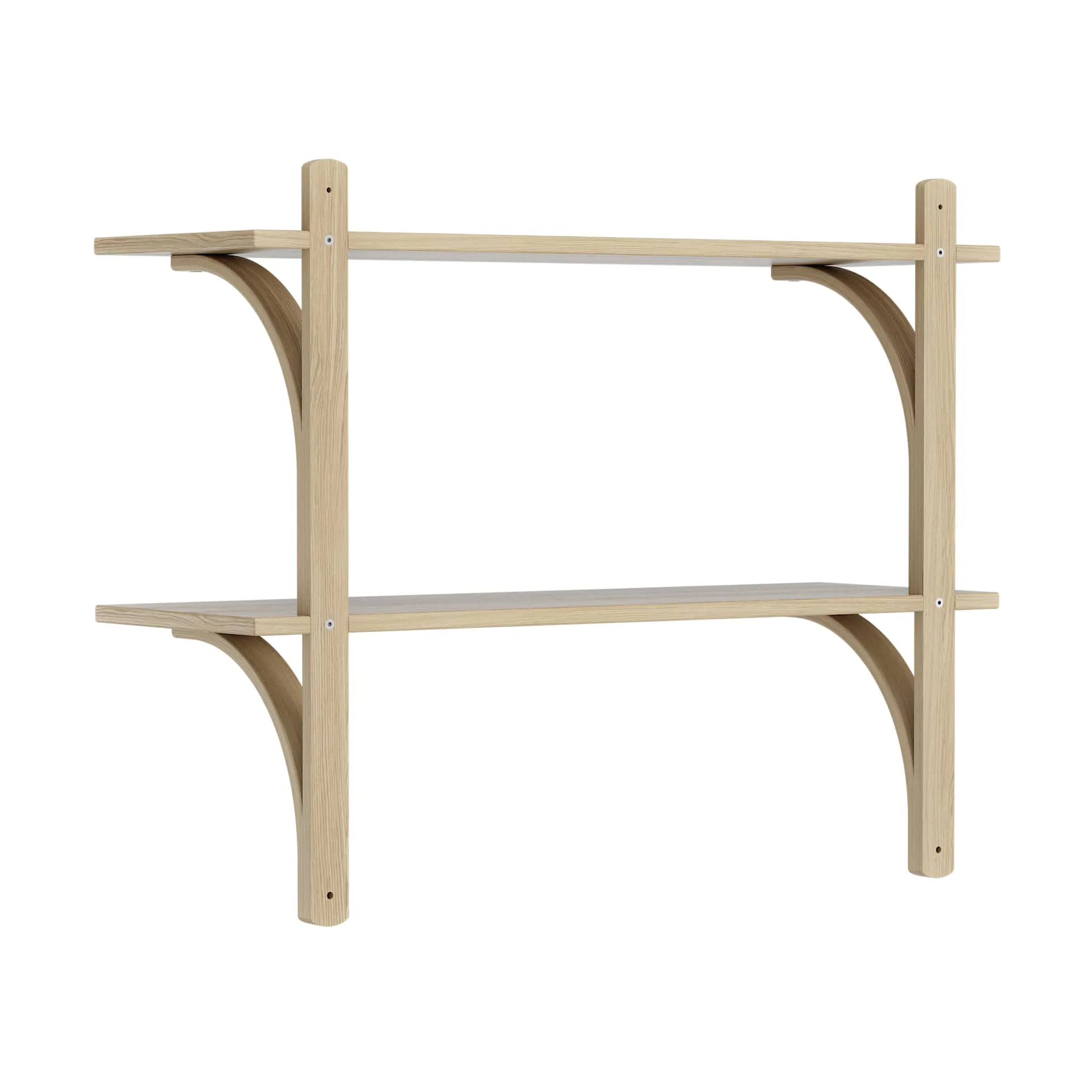 Levi シェルフ, Lacquered oak-brass, 2 shelves, 90 cm Swedese
