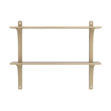 Levi シェルフ - Lacquered oak-stainless steel, 2 shelves, 90 cm - Swedese