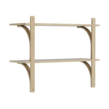 Levi シェルフ - Lacquered oak-stainless steel, 2 shelves, 90 cm - Swedese