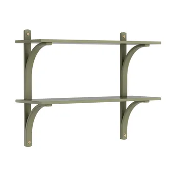 Levi シェルフ - Moss green, brass, 2 shelves, 90 cm - Swedese