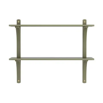 Levi シェルフ - Moss green, brass, 2 shelves, 90 cm - Swedese