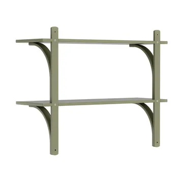 Levi シェルフ - Moss green, brass, 2 shelves, 90 cm - Swedese
