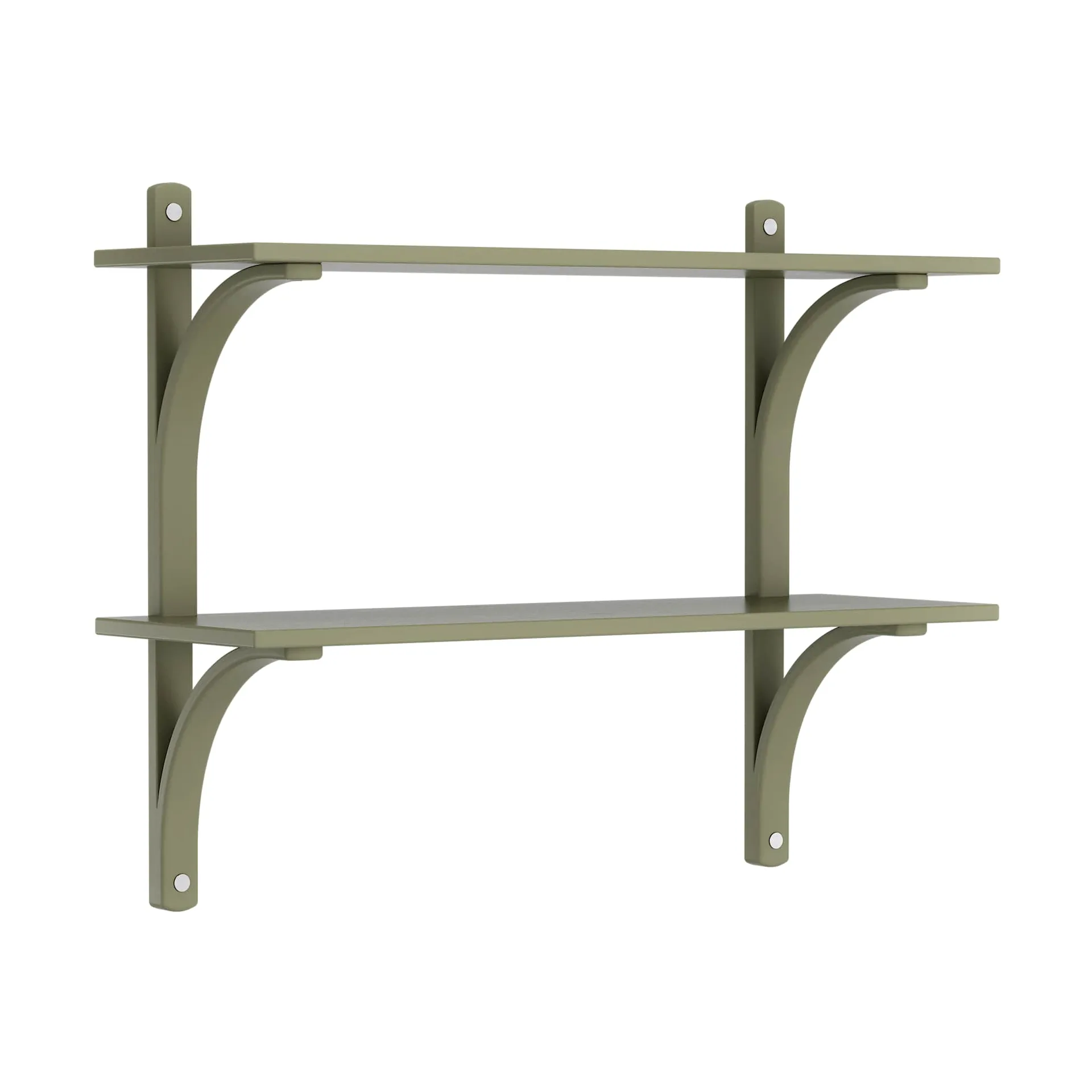 Levi シェルフ, Moss green-stainless steel, 2 shelves, 90 cm Swedese
