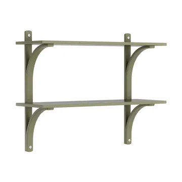 Levi シェルフ - Moss green-stainless steel, 2 shelves, 90 cm - Swedese