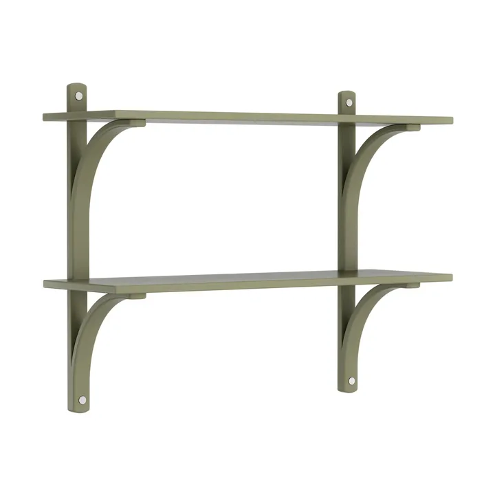 Levi シェルフ - Moss green-stainless steel, 2 shelves, 90 cm - Swedese
