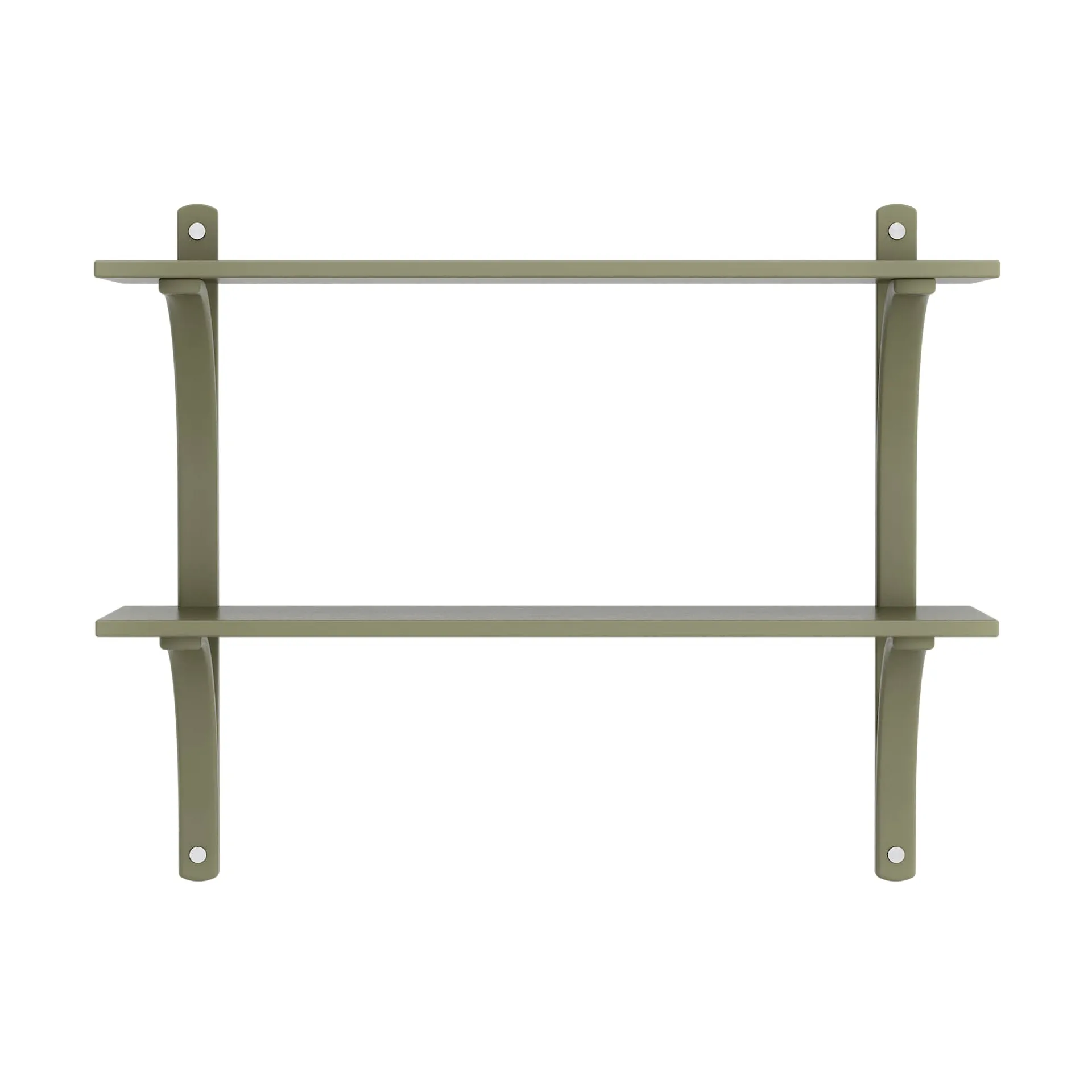 Levi シェルフ, Moss green-stainless steel, 2 shelves, 90 cm Swedese