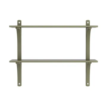 Levi シェルフ - Moss green-stainless steel, 2 shelves, 90 cm - Swedese