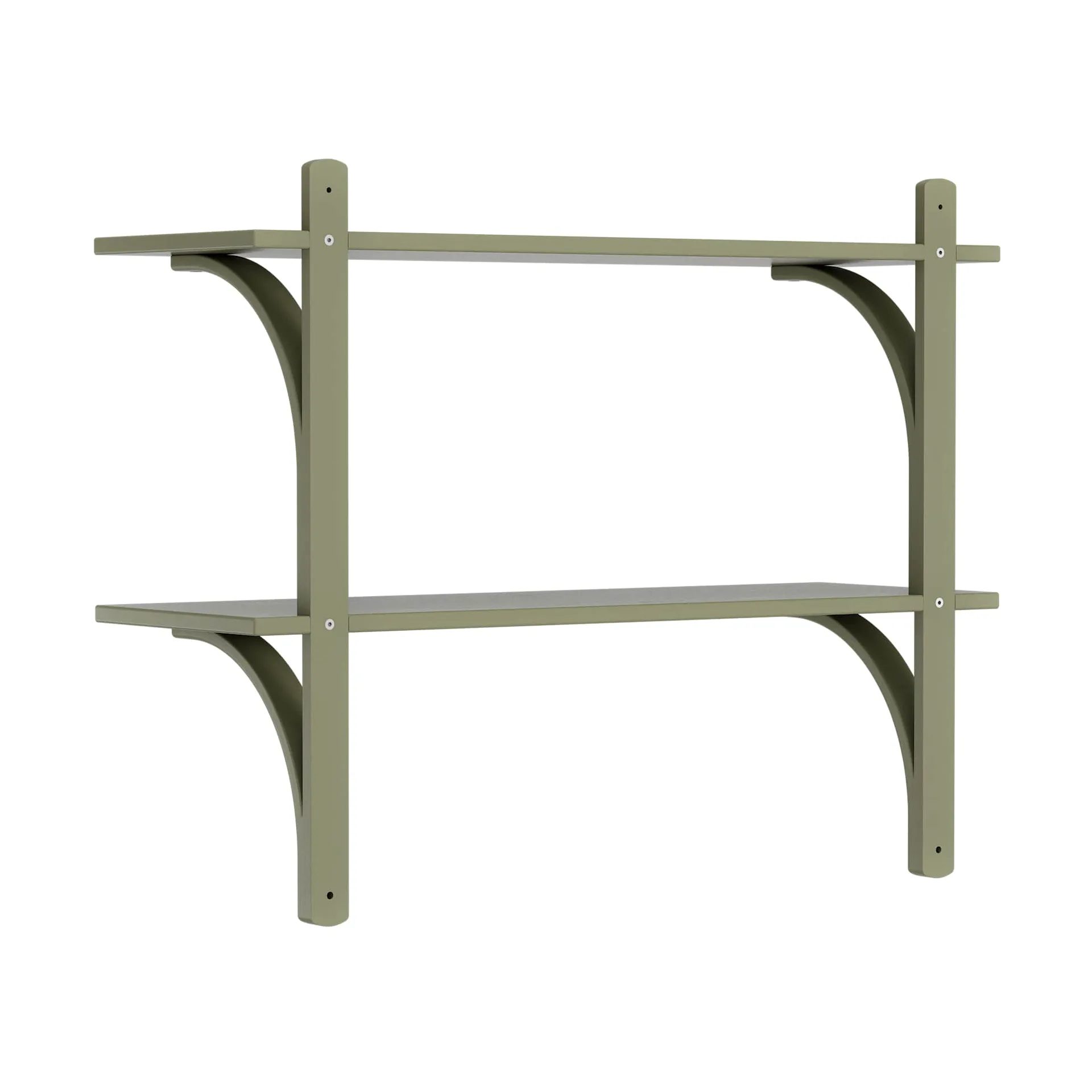 Levi シェルフ, Moss green-stainless steel, 2 shelves, 90 cm Swedese