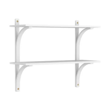 Levi シェルフ - White ash-brass, 2 shelves, 90 cm - Swedese