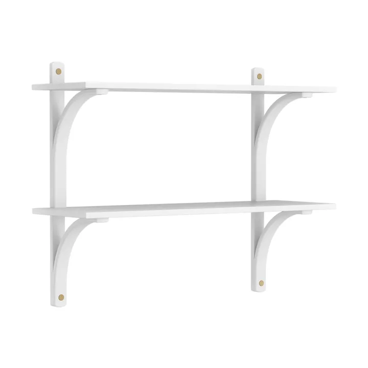 Levi シェルフ - White ash-brass, 2 shelves, 90 cm - Swedese