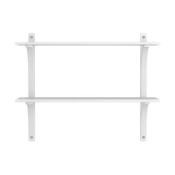 Levi シェルフ - White ash-brass, 2 shelves, 90 cm - Swedese