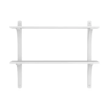 Levi シェルフ - White ash-stainless steel, 2 shelves, 90 cm - Swedese