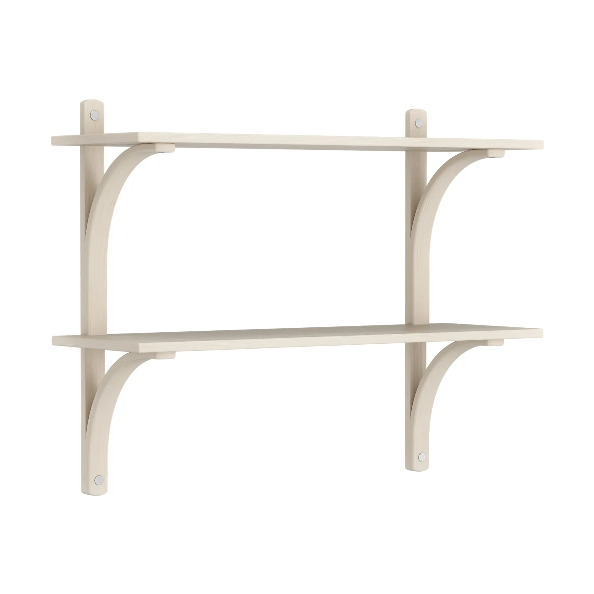 Levi シェルフ, White-pigmented ash-stainless steel, 2 shelves, 90 cm Swedese