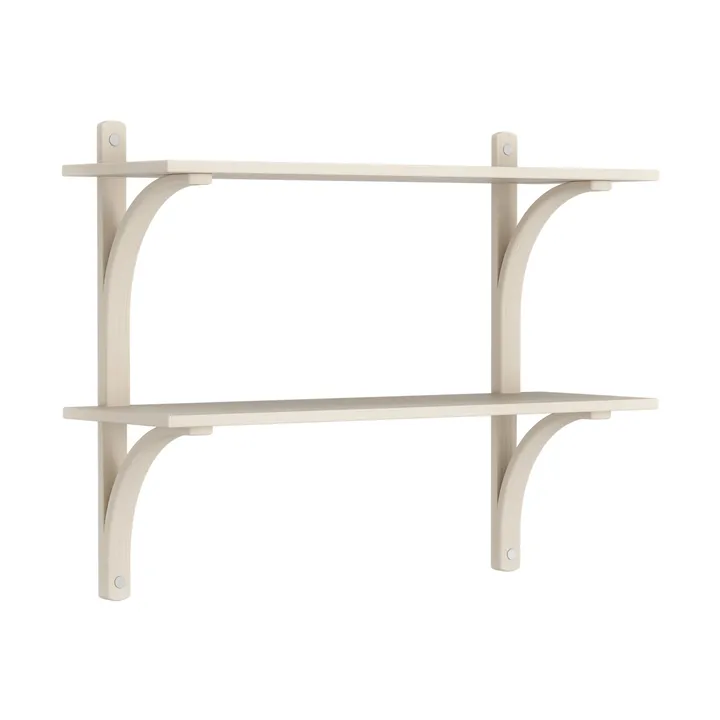Levi シェルフ - White-pigmented ash-stainless steel, 2 shelves, 90 cm - Swedese
