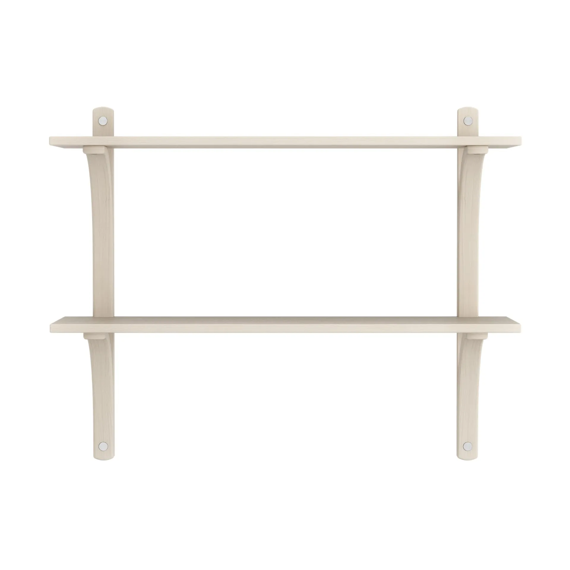Levi シェルフ, White-pigmented ash-stainless steel, 2 shelves, 90 cm Swedese