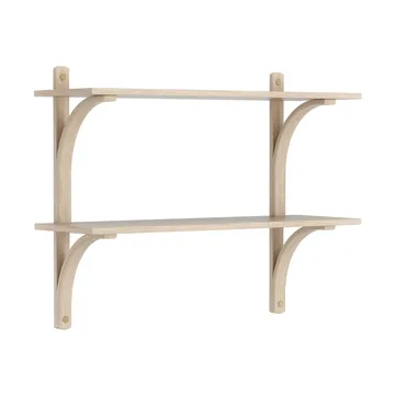 Levi シェルフ - White-pigmented oak-brass, 2 shelves, 90 cm - Swedese