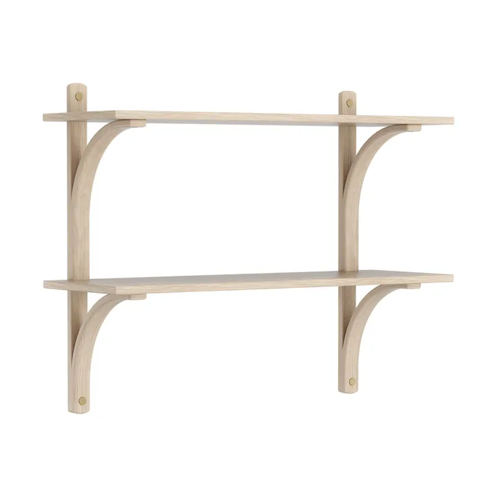 Levi シェルフ - White-pigmented oak-brass, 2 shelves, 90 cm - Swedese