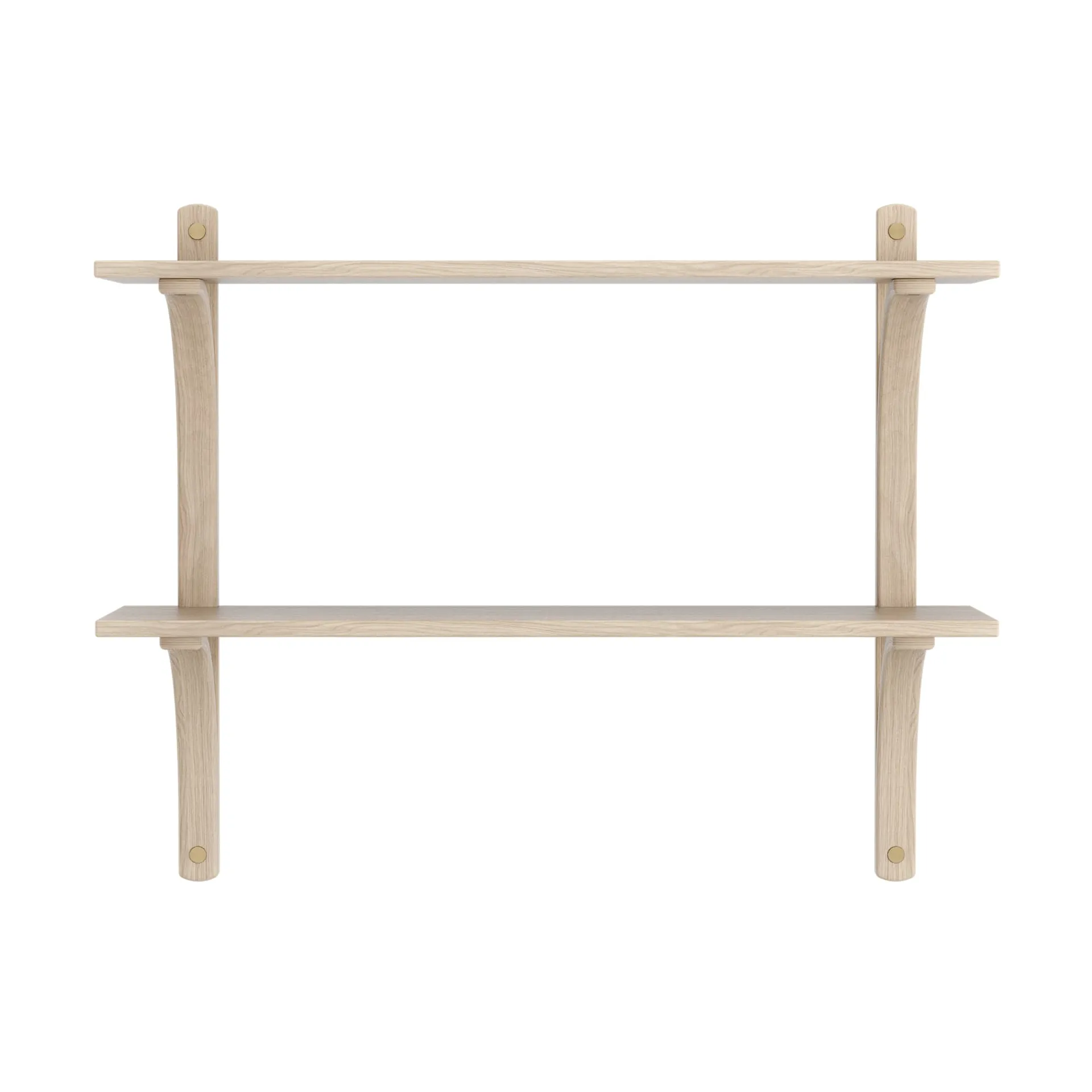 Levi シェルフ, White-pigmented oak-brass, 2 shelves, 90 cm Swedese