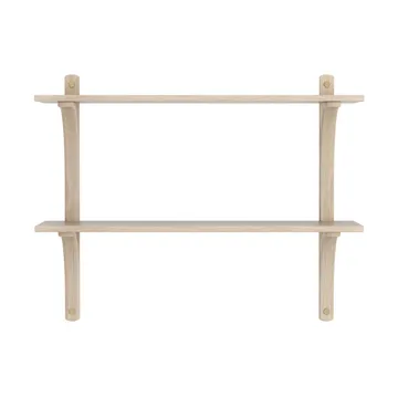Levi シェルフ - White-pigmented oak-brass, 2 shelves, 90 cm - Swedese