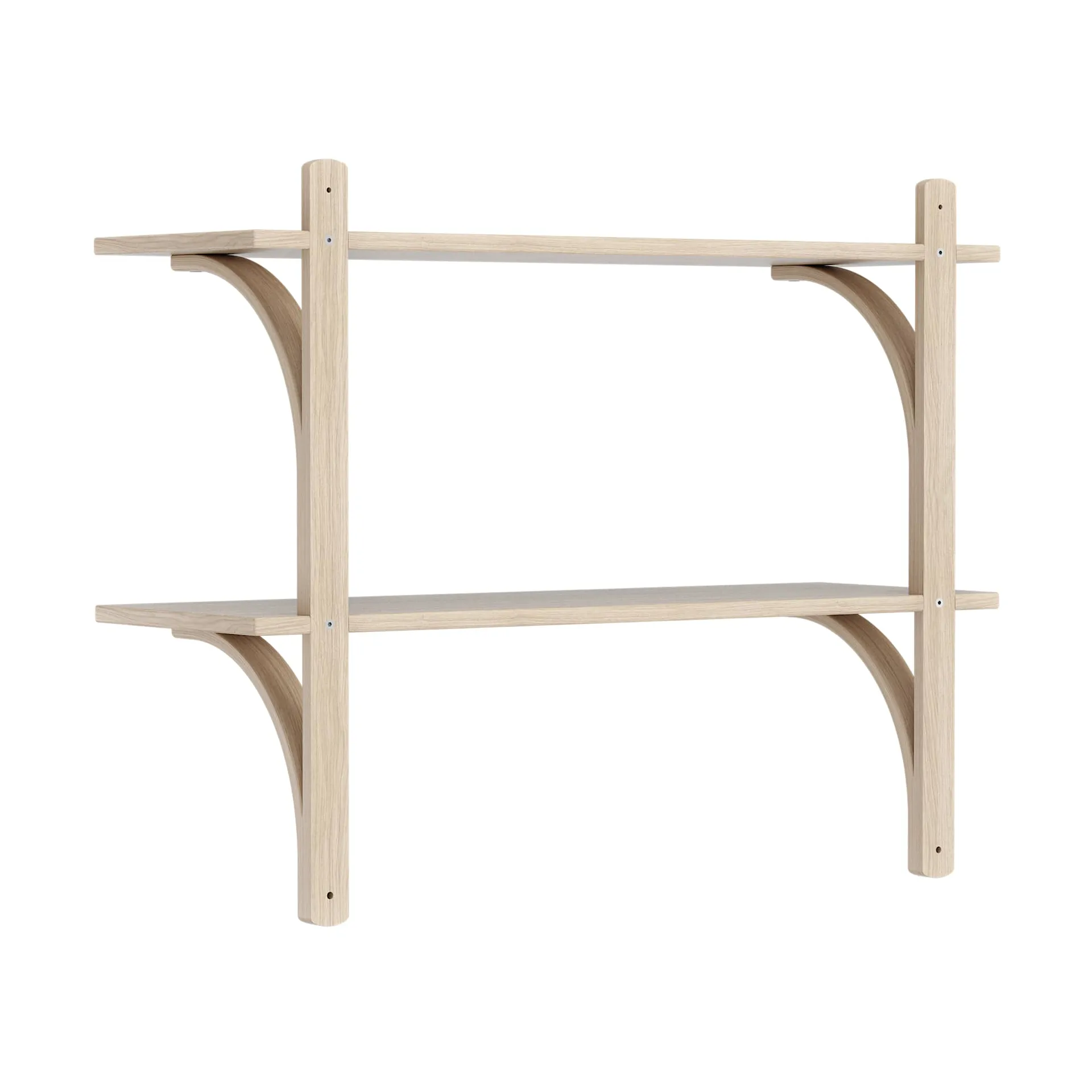 Levi シェルフ, White-pigmented oak-brass, 2 shelves, 90 cm Swedese