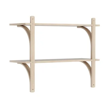 Levi シェルフ - White-pigmented oak-brass, 2 shelves, 90 cm - Swedese