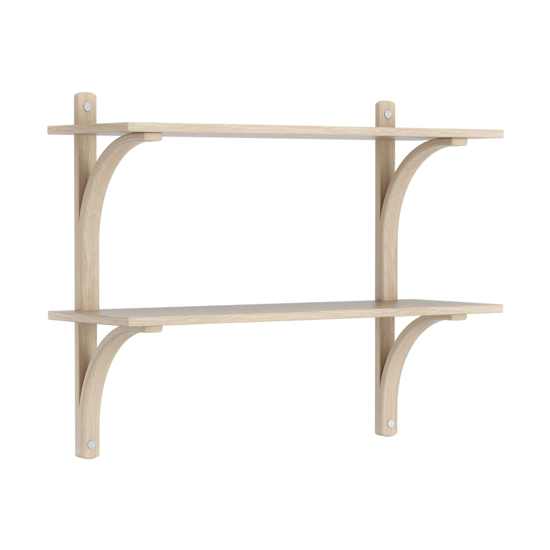 Levi シェルフ, White-pigmented oak-stainless steel, 2 shelves, 90 cm Swedese