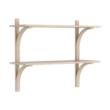 Levi シェルフ - White-pigmented oak-stainless steel, 2 shelves, 90 cm - Swedese