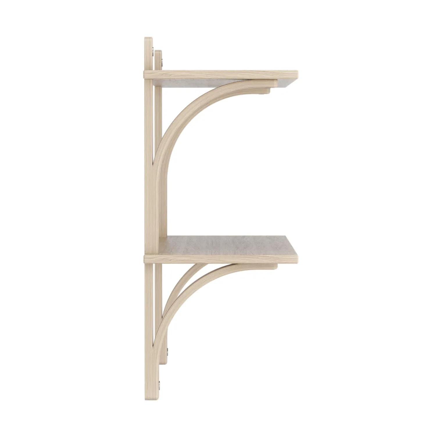 Levi シェルフ, White-pigmented oak-stainless steel, 2 shelves, 90 cm Swedese