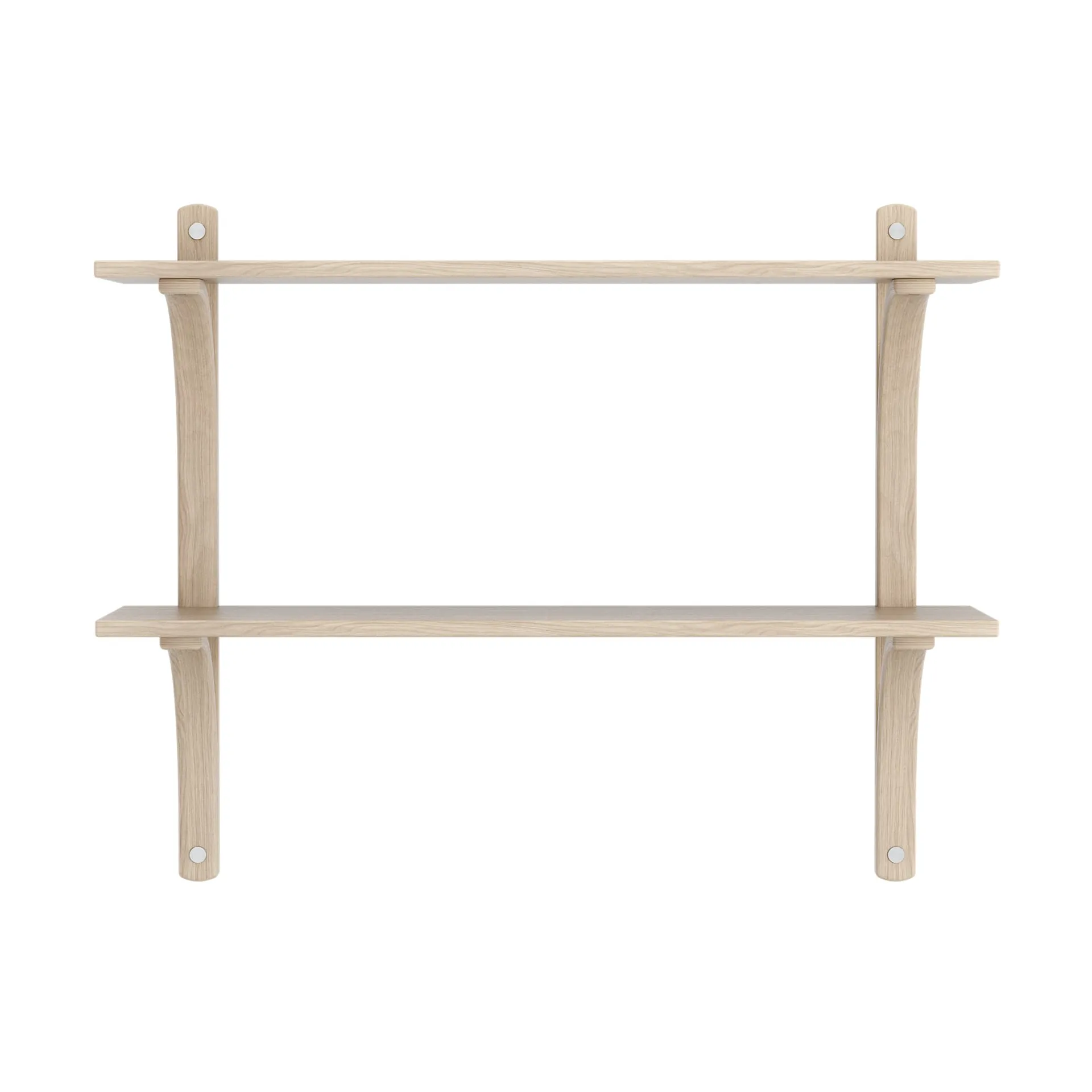 Levi シェルフ, White-pigmented oak-stainless steel, 2 shelves, 90 cm Swedese