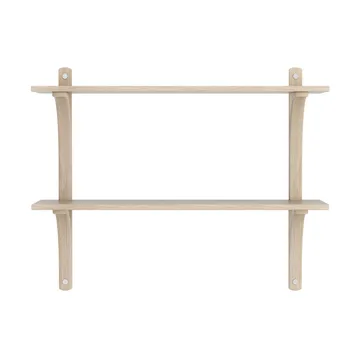 Levi シェルフ - White-pigmented oak-stainless steel, 2 shelves, 90 cm - Swedese
