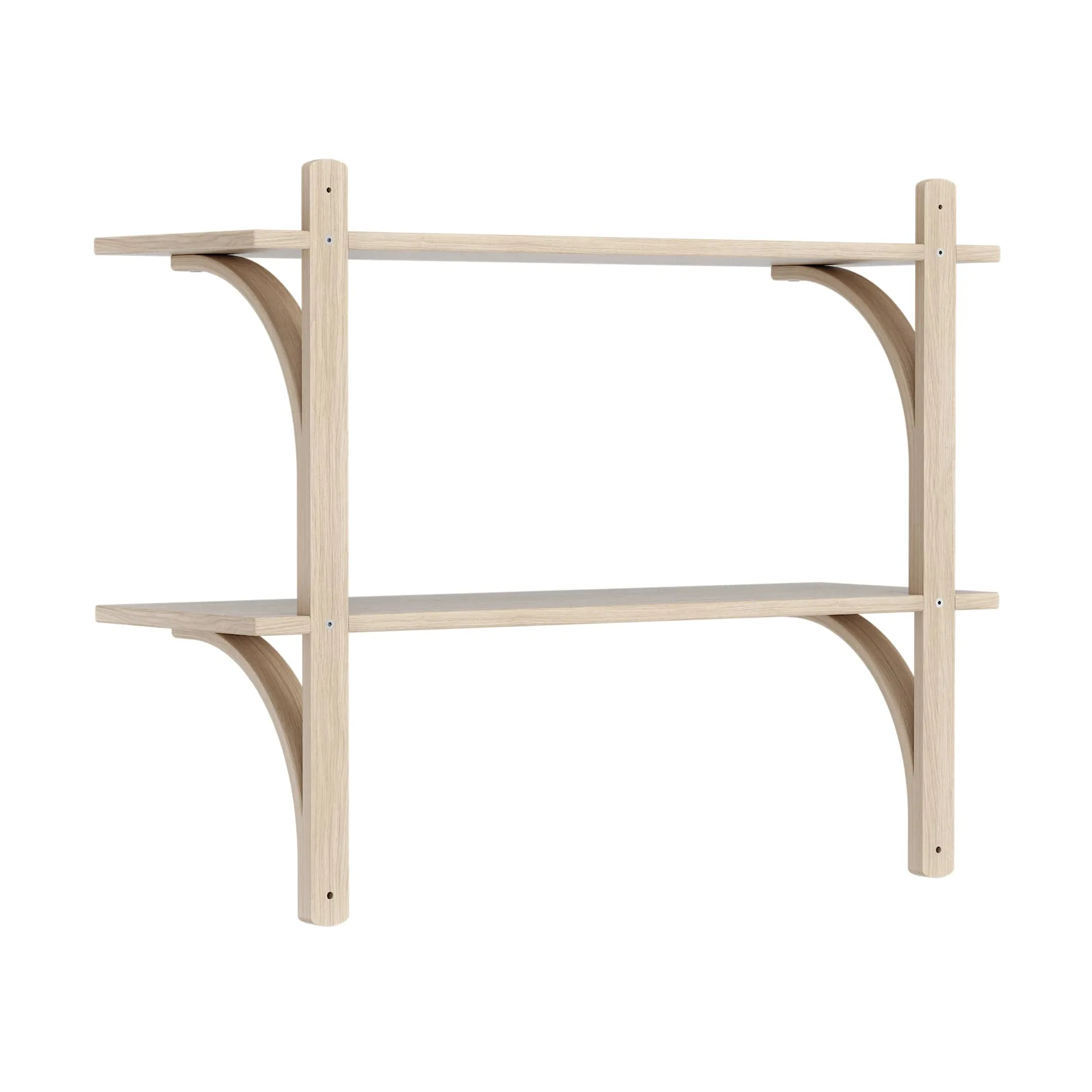 Levi シェルフ, White-pigmented oak-stainless steel, 2 shelves, 90 cm Swedese