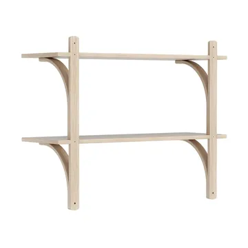 Levi シェルフ - White-pigmented oak-stainless steel, 2 shelves, 90 cm - Swedese