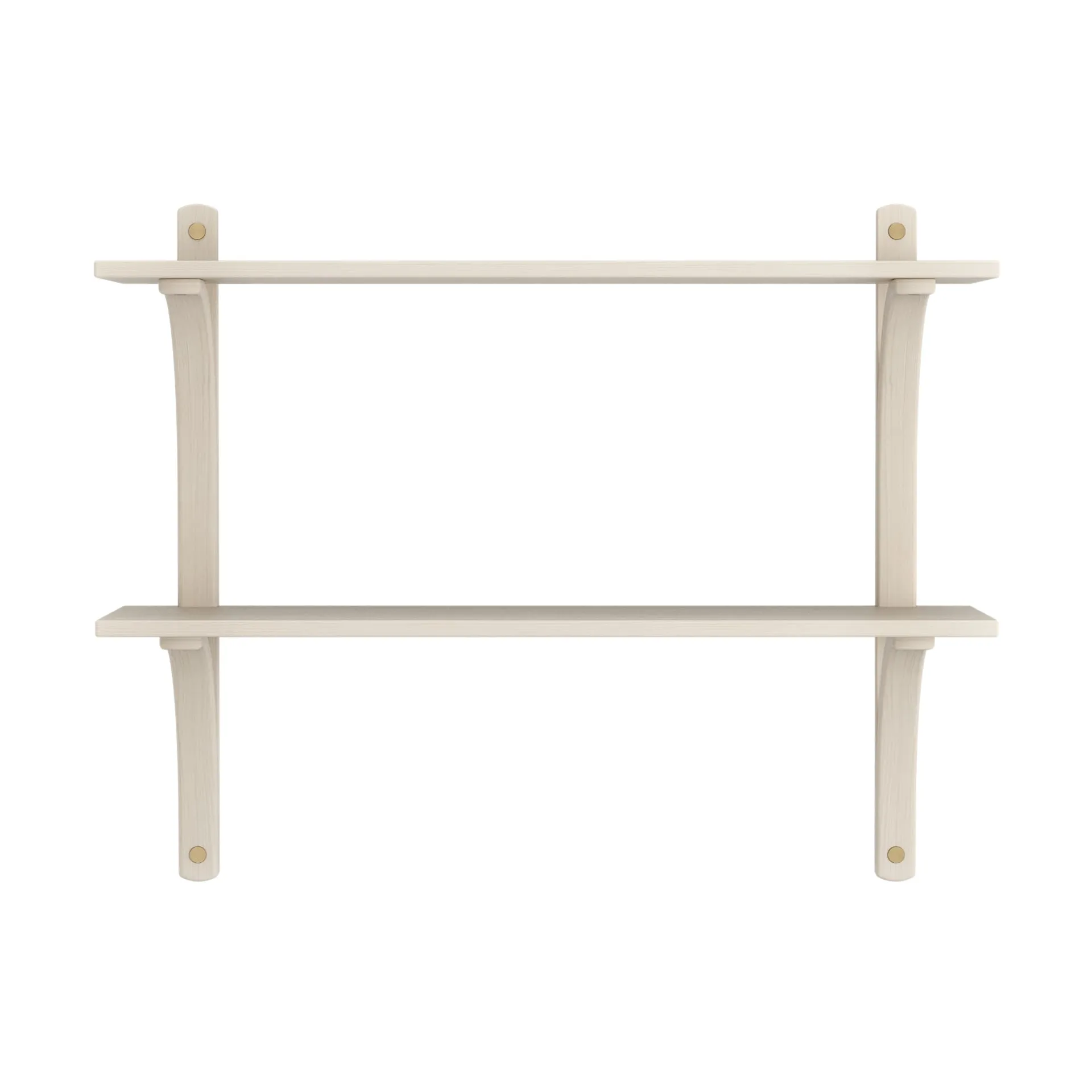 Levi シェルフ, White-stained ash-brass, 2 shelves, 90 cm Swedese