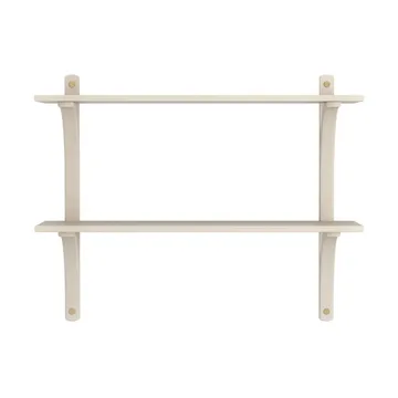 Levi シェルフ - White-stained ash-brass, 2 shelves, 90 cm - Swedese