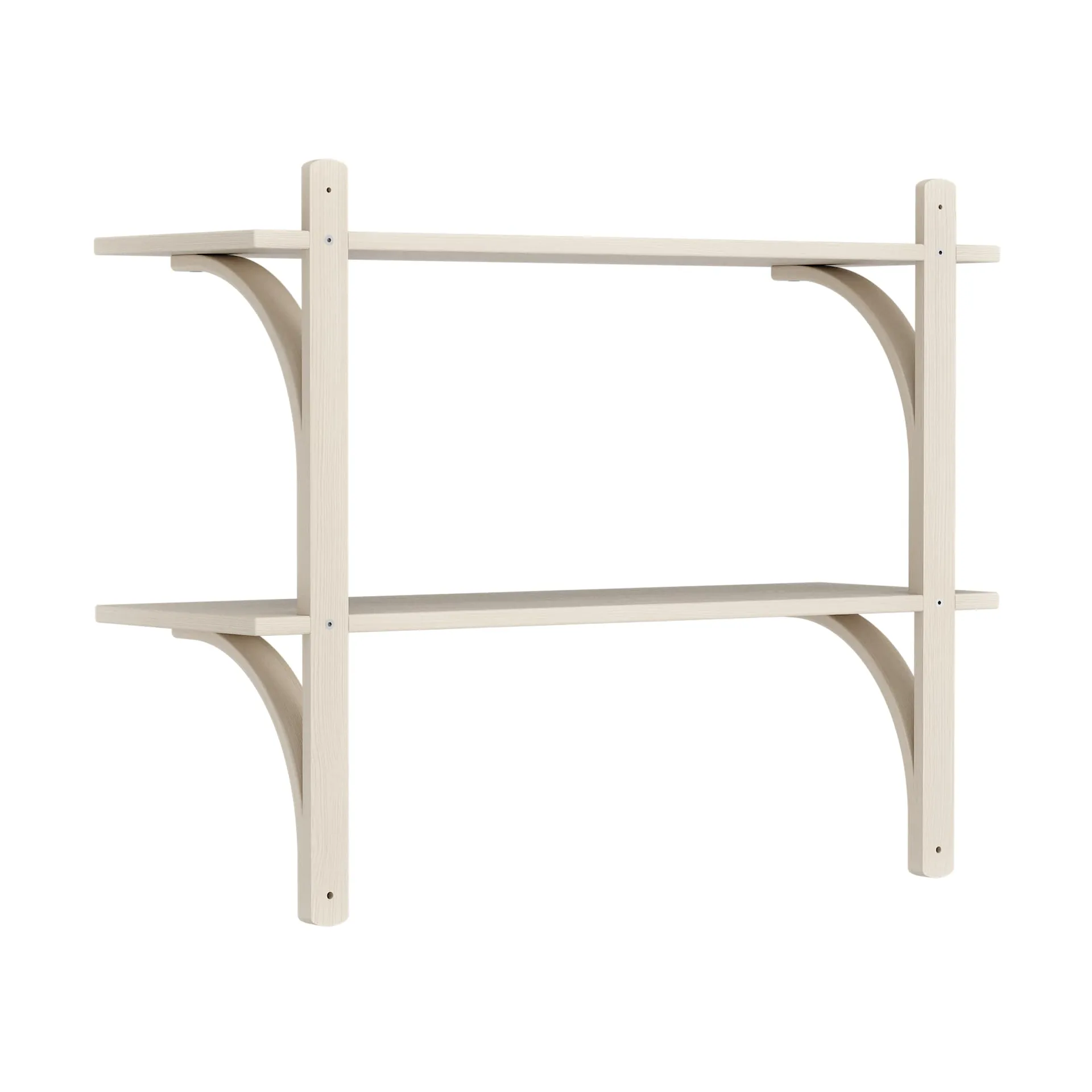 Levi シェルフ, White-stained ash-brass, 2 shelves, 90 cm Swedese