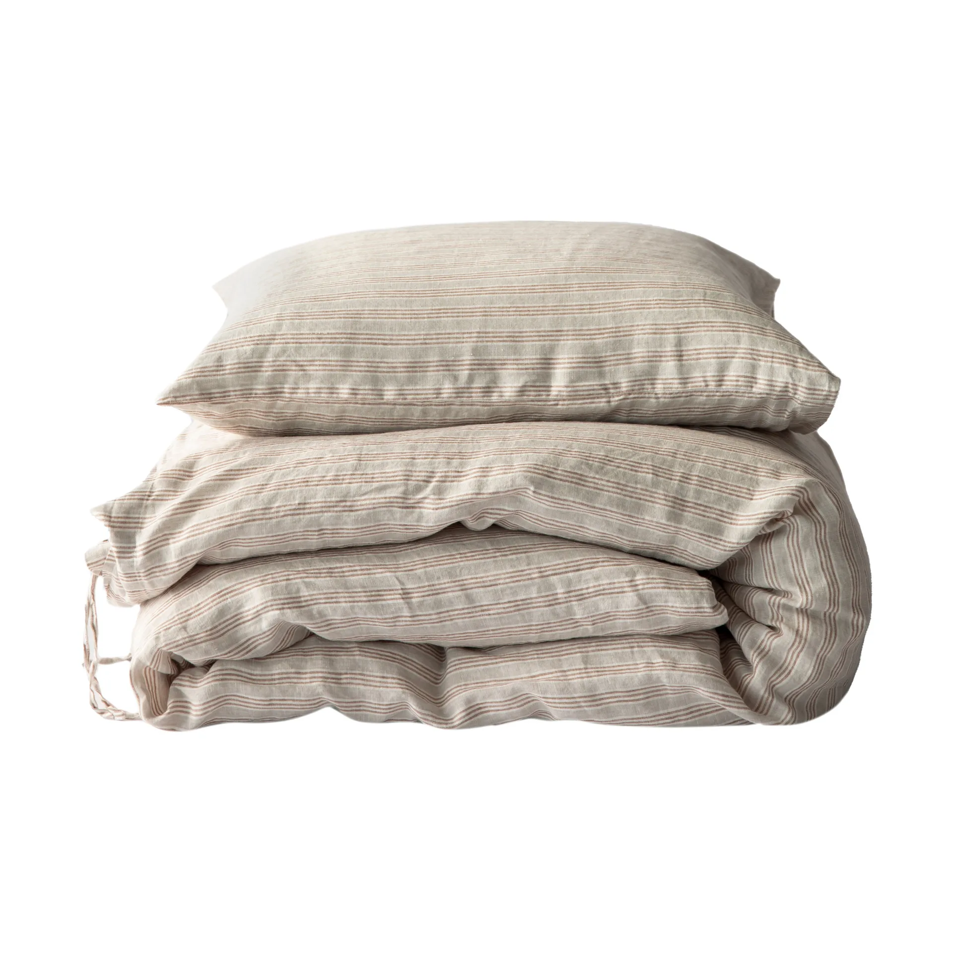 デュベカバー リネン 150x200 cm, Hazelnut stripe Tell Me More | テルミーモア