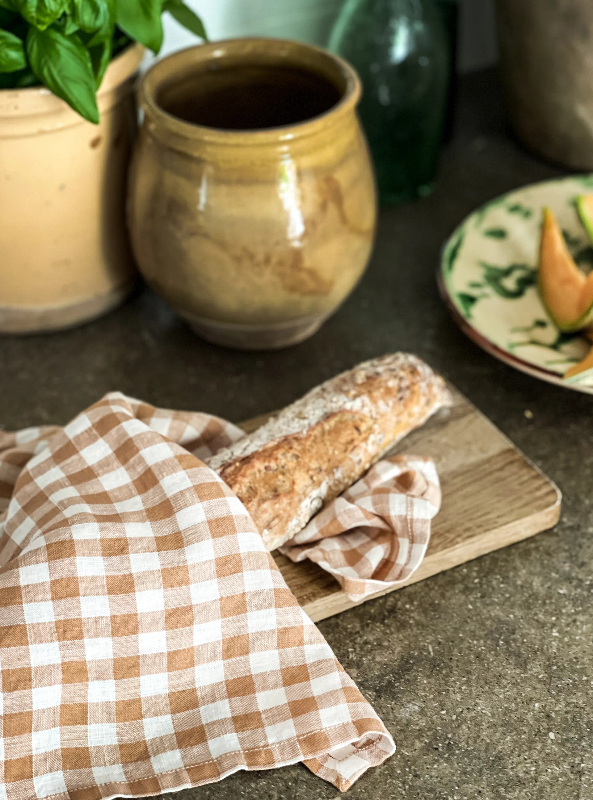 ギンガムチェック キッチンタオル 70x50 cm, Biscuit Tell Me More | テルミーモア